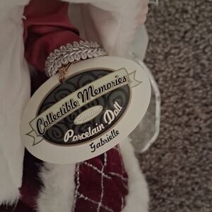 Porcelain Doll with Red and White Dress